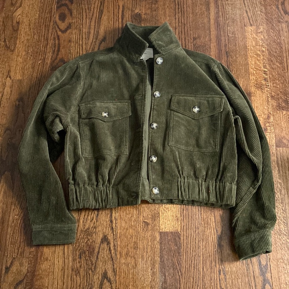 green corduroy jacket